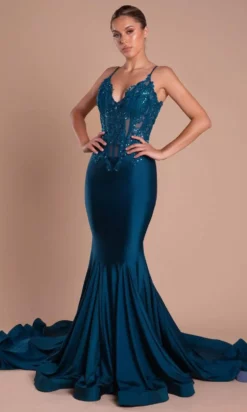 Portia And Scarlett - PS21175 Illusion Appliqued Bodice Mermaid Gown -Hot Sale WEDDING Store portia and scarlett ps21175 illusion appliqued bodice mermaid gown evening dresses 15892495925331