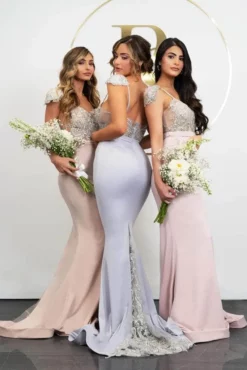 Portia And Scarlett - PS21191 Embroidered V Neck Mermaid Dress -Hot Sale WEDDING Store portia and scarlett ps21191 embroidered v neck mermaid dress bridesmaid dresses 30513339957331