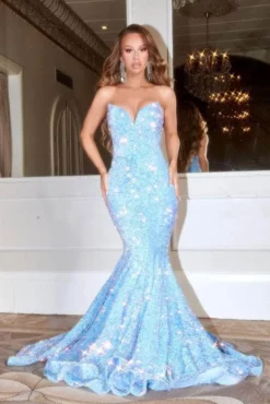 Portia And Scarlett - PS21208 Strapless V-Neck Sequin Gown -Hot Sale WEDDING Store portia and scarlett ps21208 strapless v neck sequin gown prom dresses 30490667483219