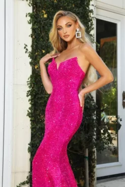 Portia And Scarlett - PS21208 Strapless V-Neck Sequin Gown -Hot Sale WEDDING Store portia and scarlett ps21208 strapless v neck sequin gown prom dresses 30490673217619