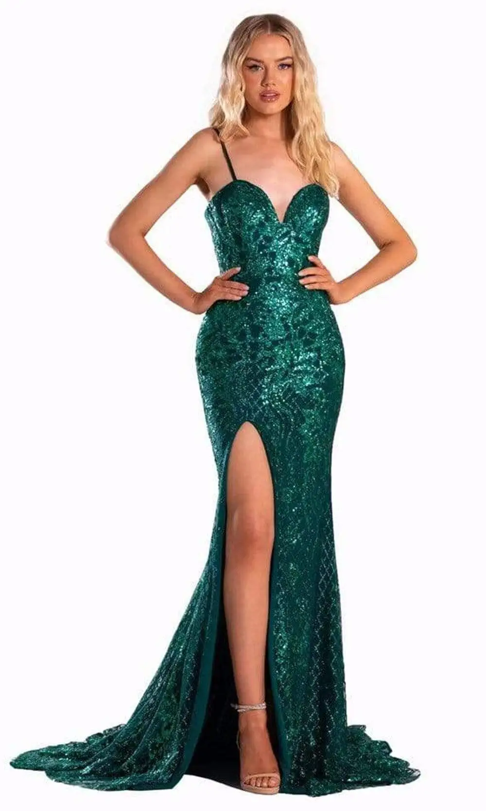 Portia And Scarlett - PS21255 Sweetheart Sequined Sheath Dress 1 Portia And Scarlett - PS21255 Sweetheart Sequined Sheath Dress