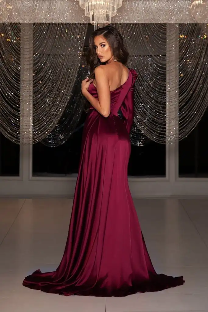 Portia And Scarlett - PS22124 One Shoulder Ruched A-Line Gown 2 Portia And Scarlett - PS22124 One Shoulder Ruched A-Line Gown - Image 2