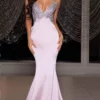 Portia And Scarlett - PS22126 Sleeveless Lace Appliqued Trumpet Dress