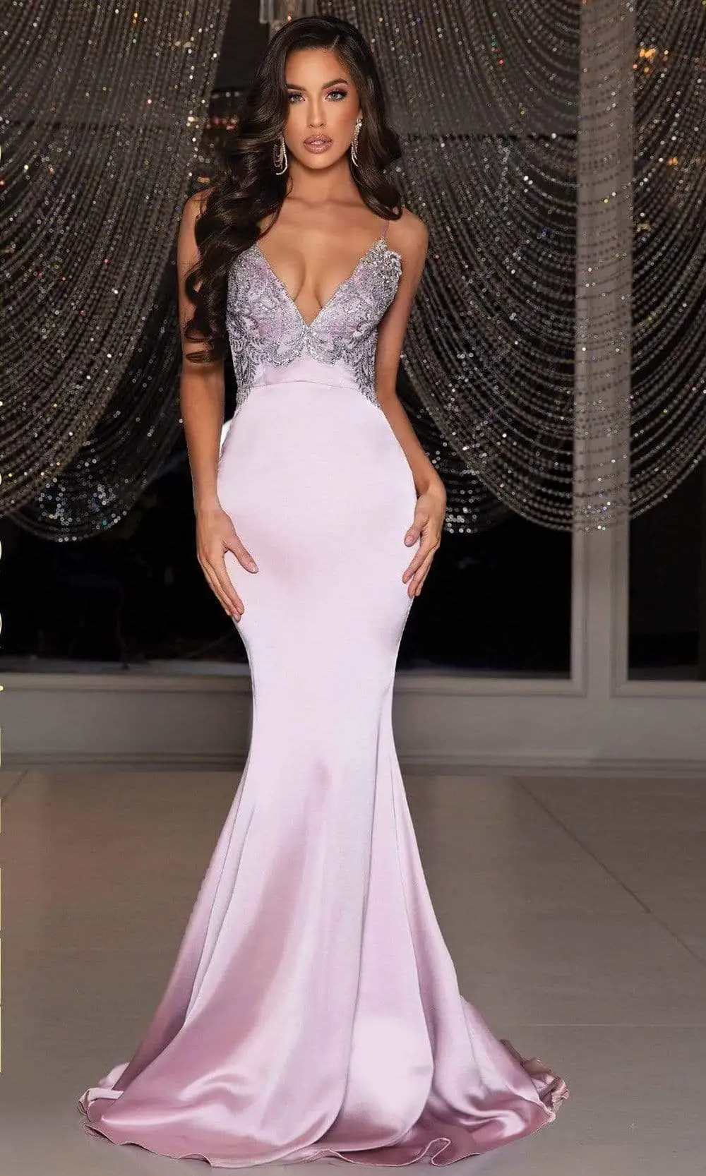 Portia And Scarlett - PS22126 Sleeveless Lace Appliqued Trumpet Dress 1 Portia And Scarlett - PS22126 Sleeveless Lace Appliqued Trumpet Dress