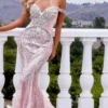 Portia And Scarlett - PS22956 Off Shoulder Sexy Glitter Long Dress