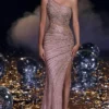 Portia And Scarlett PS23951 - Asymmetric Glittered Long Dress