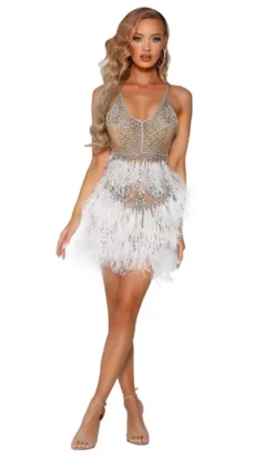 Portia And Scarlett - PS4007C Bejeweled V-Neck Feathered Dress 7 Portia And Scarlett - PS4007C Bejeweled V-Neck Feathered Dress -Hot Sale WEDDING Store portia and scarlett ps4007c bejeweled v neck feathered dress cocktail dresses 28134025298003
