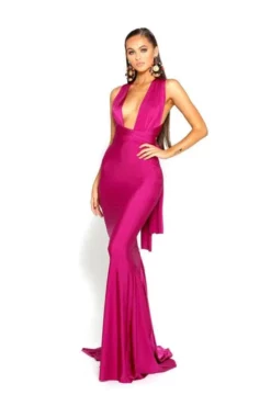 Portia And Scarlett PS6110 - Plunging Neck Sheath Formal Dress