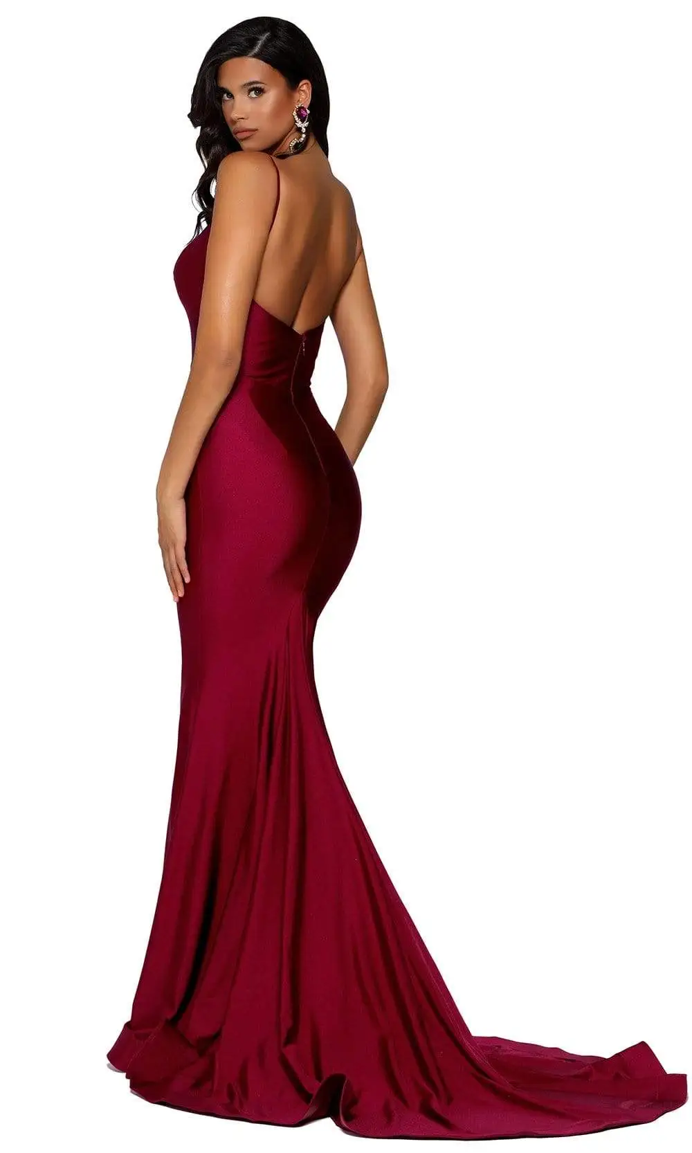 Portia And Scarlett - PS6368 Long Deep V-Neck Mermaid Gown 2 Portia And Scarlett - PS6368 Long Deep V-Neck Mermaid Gown - Image 2