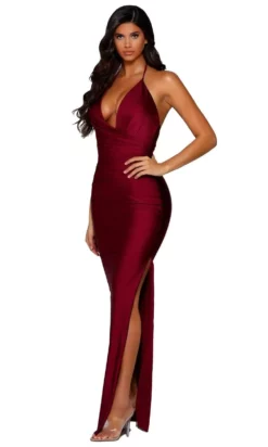 Portia And Scarlett - PS6395 Plunging Neck String Back Evening Dress -Hot Sale WEDDING Store portia and scarlett ps6395 plunging neck string back evening dress prom dresses 0 plum 28127022907475