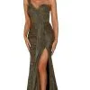 Portia And Scarlett - PS6414 One Shoulder Glitter Dress With Slit