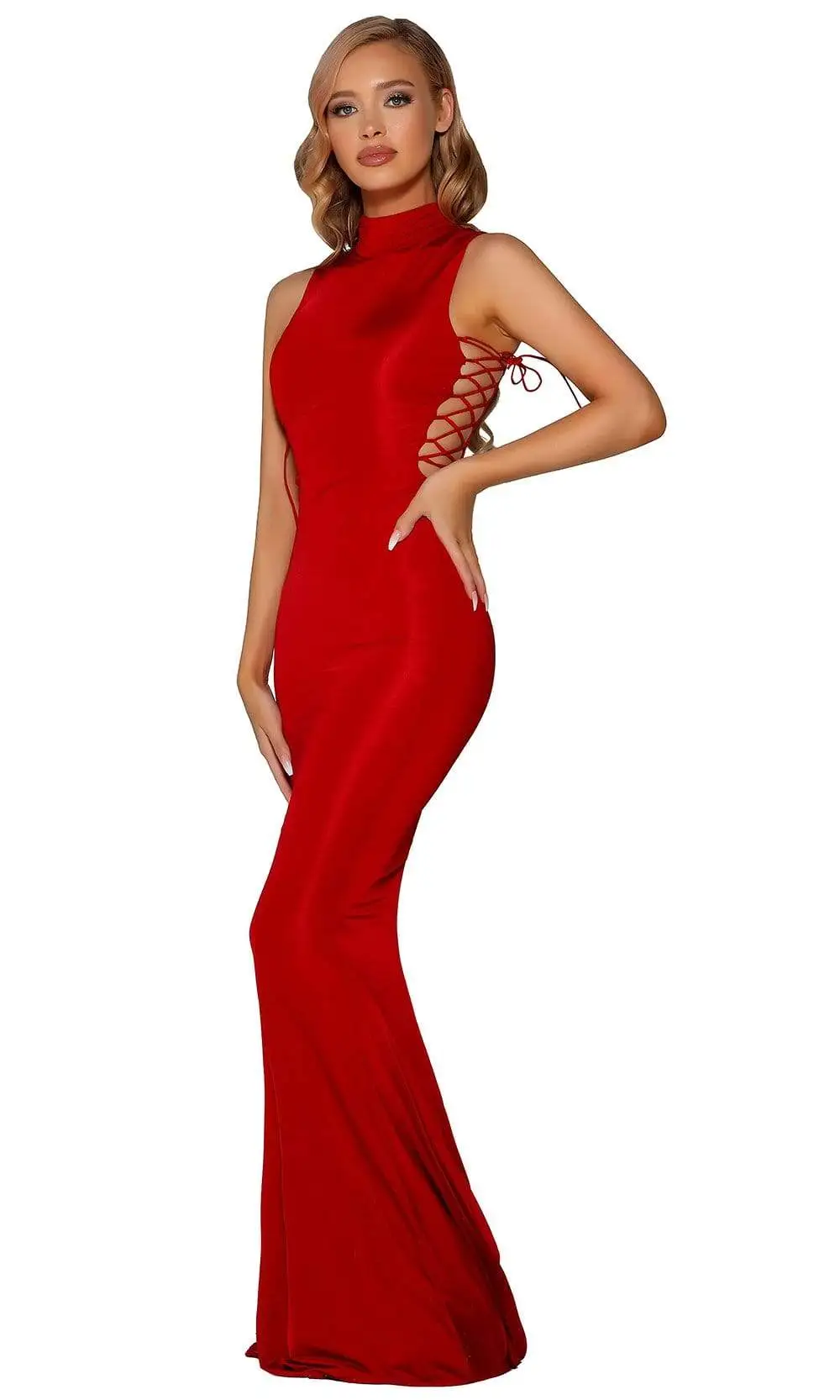 Portia And Scarlett - PS6439 Strappy High Halter Sheath Dress 2 Portia And Scarlett - PS6439 Strappy High Halter Sheath Dress - Image 2