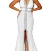 Portia And Scarlett - PSB6804 V Neck Slit Trumpet Dress