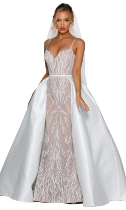 Portia And Scarlett - PSB6809S Glittered Long Dress With Overskirt