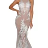 Portia And Scarlett - PSB6812 High Neck Sheer Long Dress