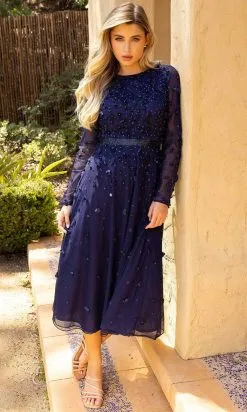 Primavera Couture 11072 - Embellished Long Sleeve Tea Length Dress 16 Primavera Couture 11072 - Embellished Long Sleeve Tea Length Dress -Hot Sale WEDDING Store primavera couture 11072 embellished long sleeve tea length dress special occasion dress 30844184854611