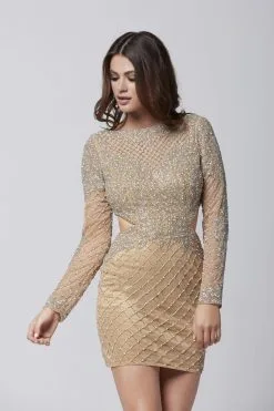 Primavera Couture - 3307 Long Sleeve Multi-Cutout Beaded Dress -Hot Sale WEDDING Store primavera couture 3307 long sleeve multi cutout beaded dress special occasion dress 11770847526995 scaled