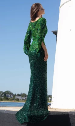 Primavera Couture - 3680 Embellished Bateau Neck Sheath Dress -Hot Sale WEDDING Store primavera couture 3680 embellished bateau neck sheath dress evening dresses 28774036013139