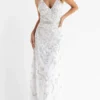 Primavera Couture - 3772 Floral Beaded Spaghetti Strap Long Dress