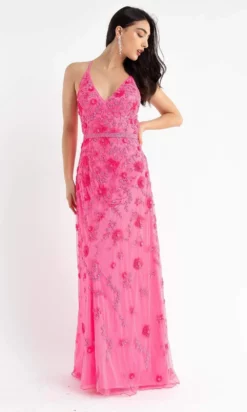Primavera Couture - 3772 Floral Beaded Spaghetti Strap Long Dress -Hot Sale WEDDING Store primavera couture 3772 floral beaded spaghetti strap long dress special occasion dress 00 neon pink 29510187155539