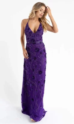 Primavera Couture - 3772 Floral Beaded Spaghetti Strap Long Dress -Hot Sale WEDDING Store primavera couture 3772 floral beaded spaghetti strap long dress special occasion dress 29510193709139