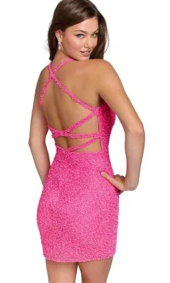 Primavera Couture 3824 - Sequined Strappy Back Cocktail Dress -Hot Sale WEDDING Store primavera couture 3824 sequined strappy back cocktail dress special occasion dress 30837009350739