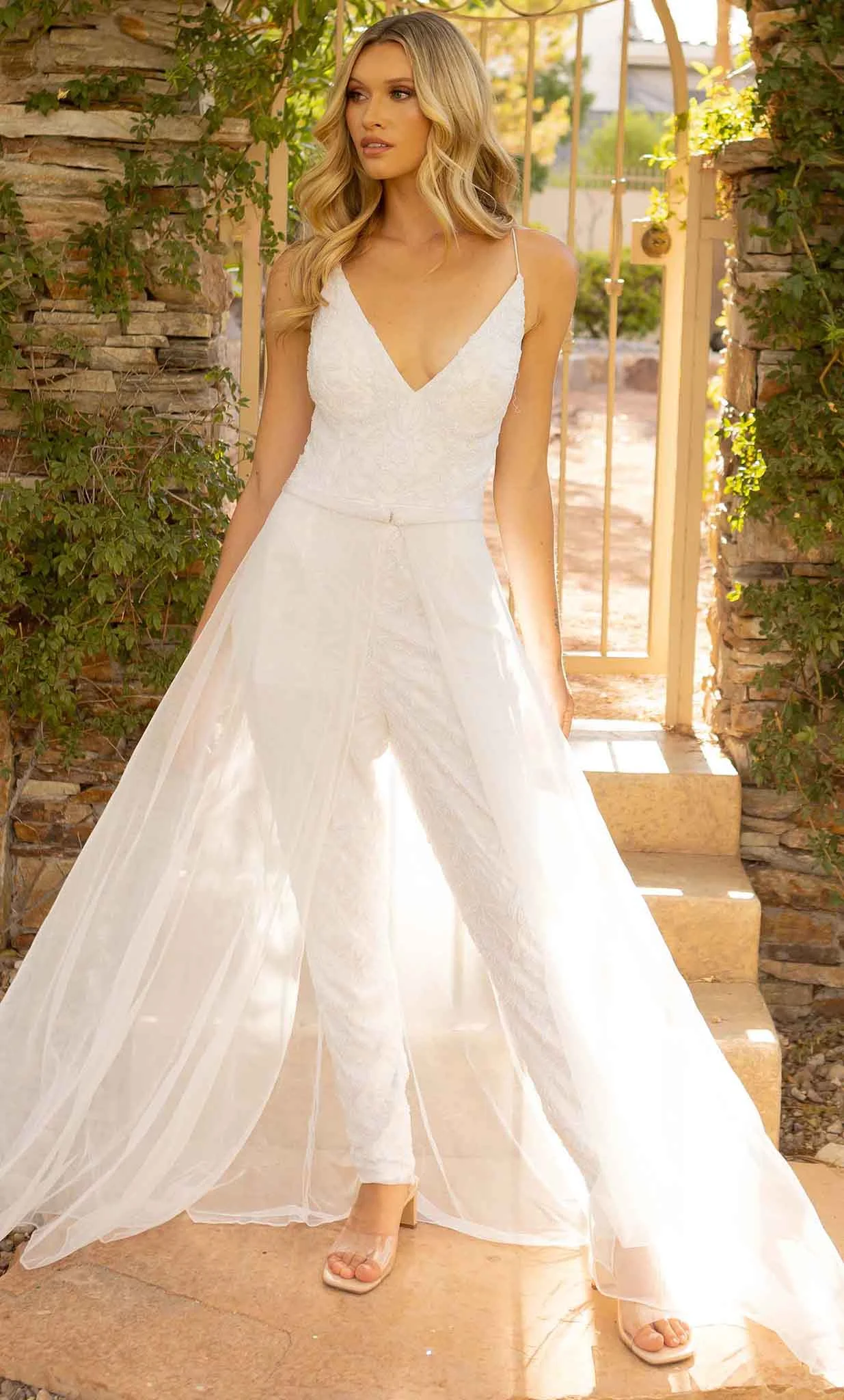 Primavera Couture 3973 - Open Strappy Back Beaded Jumpsuit 3 Primavera Couture 3973 - Open Strappy Back Beaded Jumpsuit - Image 3