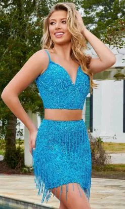 Rachel Allan 40199 - Two-Piece Sequin Cocktail Dress -Hot Sale WEDDING Store rachel allan 40199 two piece sequin cocktail dress special occasion dress 0 ocean blue 30763479269459
