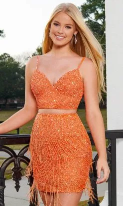 Rachel Allan 40199 - Two-Piece Sequin Cocktail Dress -Hot Sale WEDDING Store rachel allan 40199 two piece sequin cocktail dress special occasion dress 0 tangerine 30763480416339