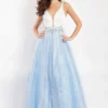 Rachel Allan - 6114 Plunging Sweetheart Ornate Tulle Gown