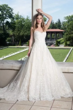 Rachel Allan Bridal - M633 Strapless Jewel Appliqued Bridal Ballgown