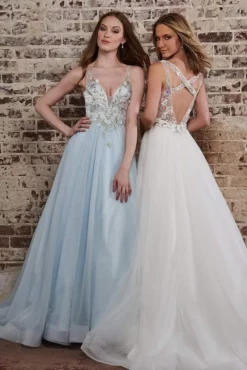 Rachel Allan Bridal - M645 Floral Applique V Neck Tulle Wedding Gown -Hot Sale WEDDING Store rachel allan bridal m645 floral applique v neck tulle wedding gown wedding dresses 14156975046739