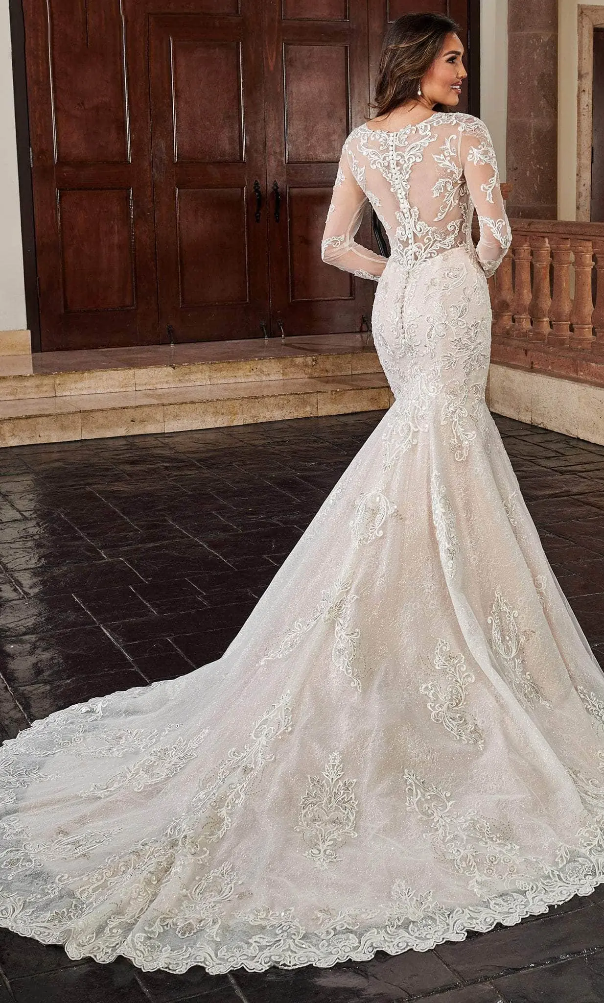 Rachel Allan Bridal RB5016 - Bridal Trumpet Embroidered Gown 2 Rachel Allan Bridal RB5016 - Bridal Trumpet Embroidered Gown - Image 2