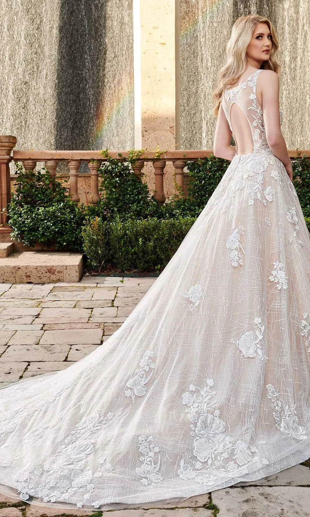 Rachel Allan - M791 Floral Embroidered A-line Long Gown 2 Rachel Allan - M791 Floral Embroidered A-line Long Gown - Image 2