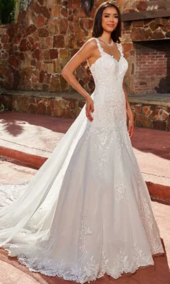 Rachel Allan Bridal Rachel Allan M825 - Applique-Ornate Trumpet Bridal Gown