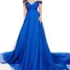Rachel Allan Primadonna - 5080 Embellished Off-Shoulder Chiffon Dress