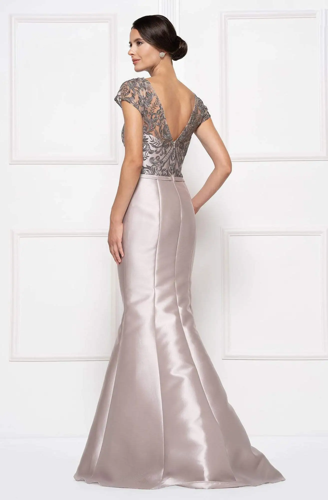 Rina Di Montella - RD2684 Embellished Bateau Mikado Mermaid Dress 4 Rina Di Montella - RD2684 Embellished Bateau Mikado Mermaid Dress - Image 4