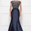 Rina Di Montella - RD2684 Embellished Bateau Mikado Mermaid Dress