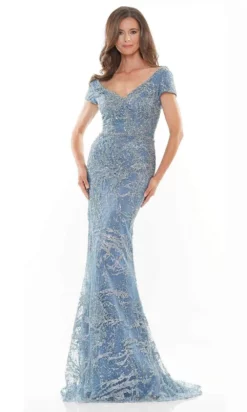 Rina Di Montella - RD2738 V Neck And Back Glittered Column Gown -Hot Sale WEDDING Store rina di montella rd2738 v neck and back glittered column gown mother of the bride dresses 6 wedgewood 29355169185875