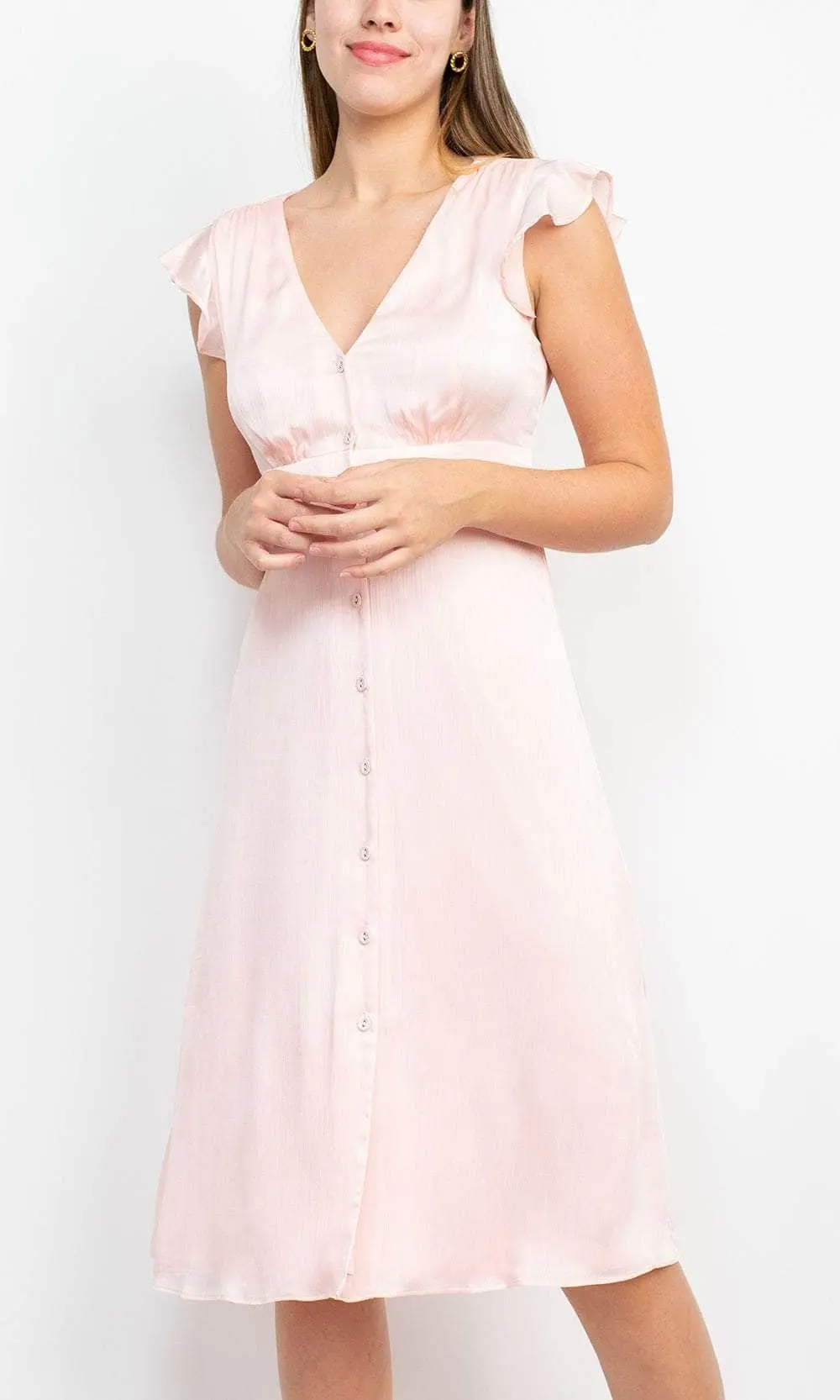 Sage Collective ST01W60 - Ruffled Sleeve V-Neck Formal Dress 3 Sage Collective ST01W60 - Ruffled Sleeve V-Neck Formal Dress - Image 3