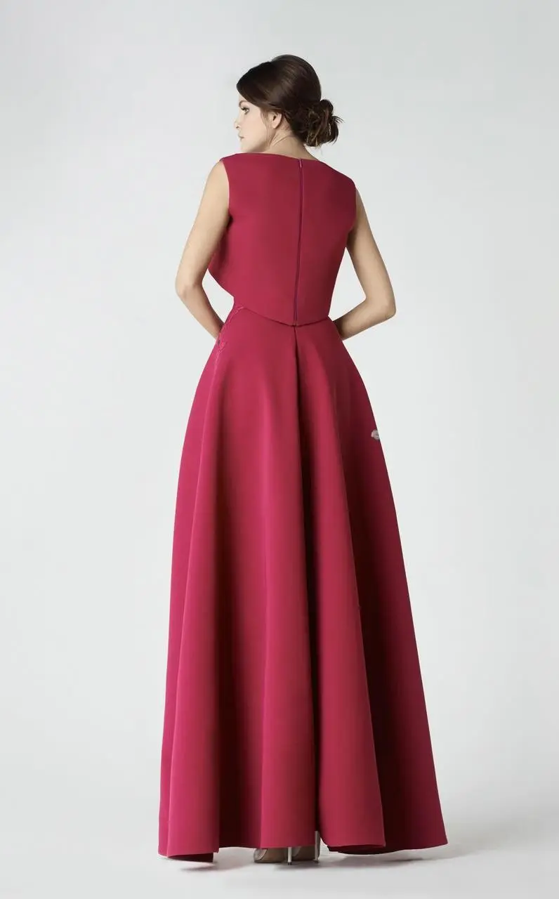 Saiid Kobeisy - Bateau Neck A-Line Gown 2921 3 Saiid Kobeisy - Bateau Neck A-Line Gown 2921 - Image 3