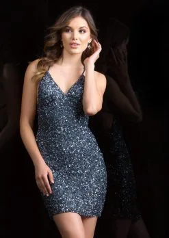 Scala - 48782 Fitted String Strapped Sequin Dress In Ice Pink -Hot Sale WEDDING Store scala 48782 fitted string strapped sequin dress in ice pink special occasion dress 6503108444217 scaled