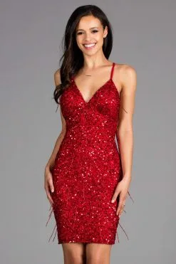 Scala - 48924 Allover Sequin Low Open Back Fringe Fitted Dress 10 Scala - 48924 Allover Sequin Low Open Back Fringe Fitted Dress -Hot Sale WEDDING Store scala 48924 allover sequin low open back fringe fitted dress special occasion dress 0 red 29052095430739