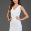 SCALA - 60040 Sequined Scalloped V-neck Sheath Dress