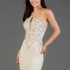 SCALA - 60045 Sequin Embellishments Halter Cocktail Dress