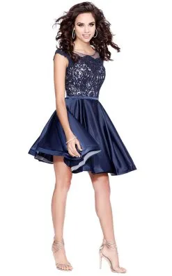 Shail K - Short Lace Prom Dress 4082