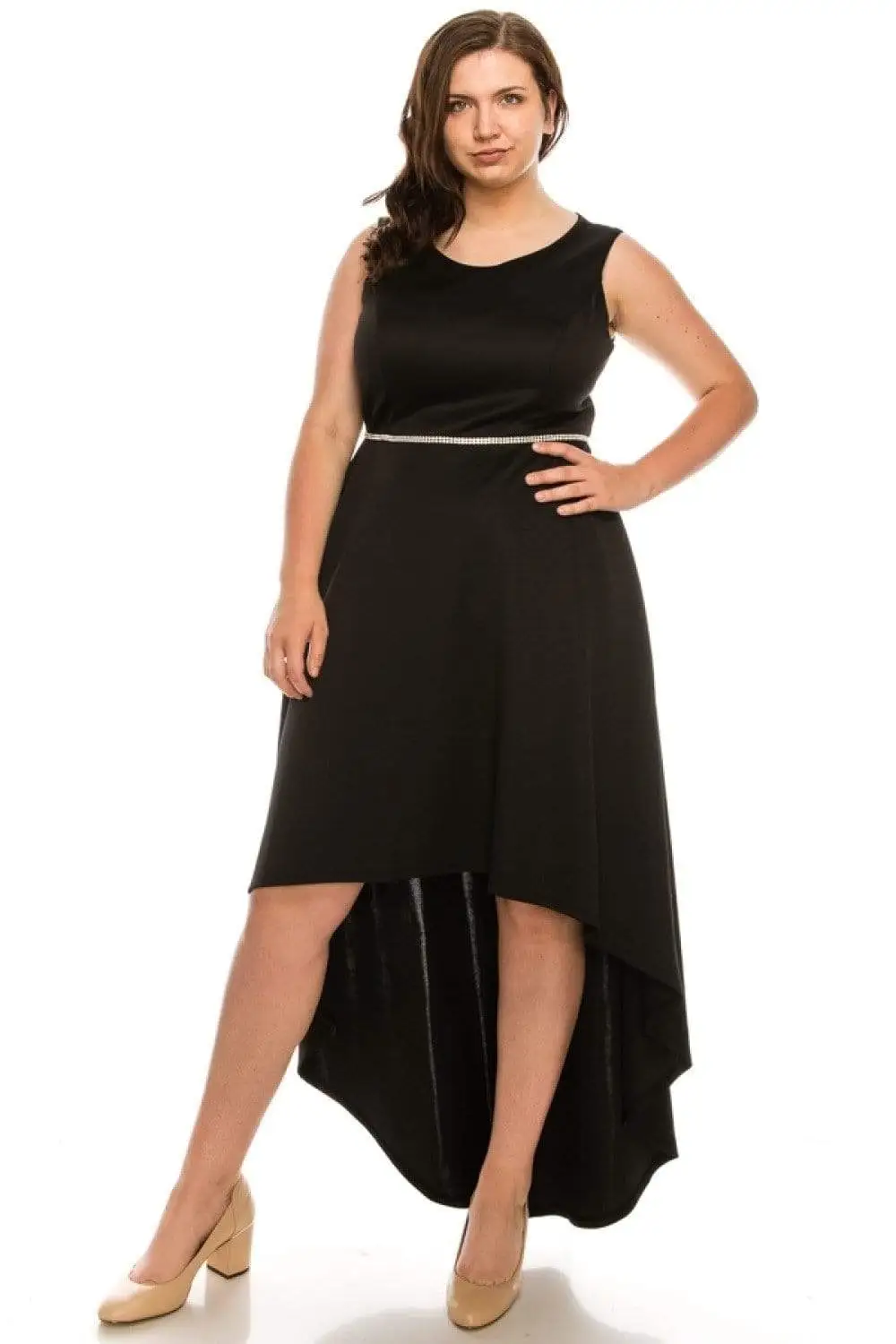 Shelby Nites - N281 Sleeveless Scoop Neck High Low Dress 1 Shelby Nites - N281 Sleeveless Scoop Neck High Low Dress