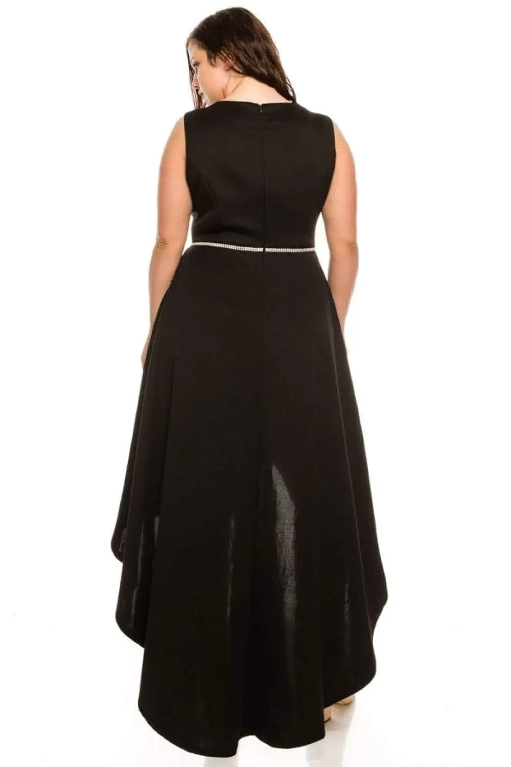 Shelby Nites - N281 Sleeveless Scoop Neck High Low Dress 2 Shelby Nites - N281 Sleeveless Scoop Neck High Low Dress - Image 2