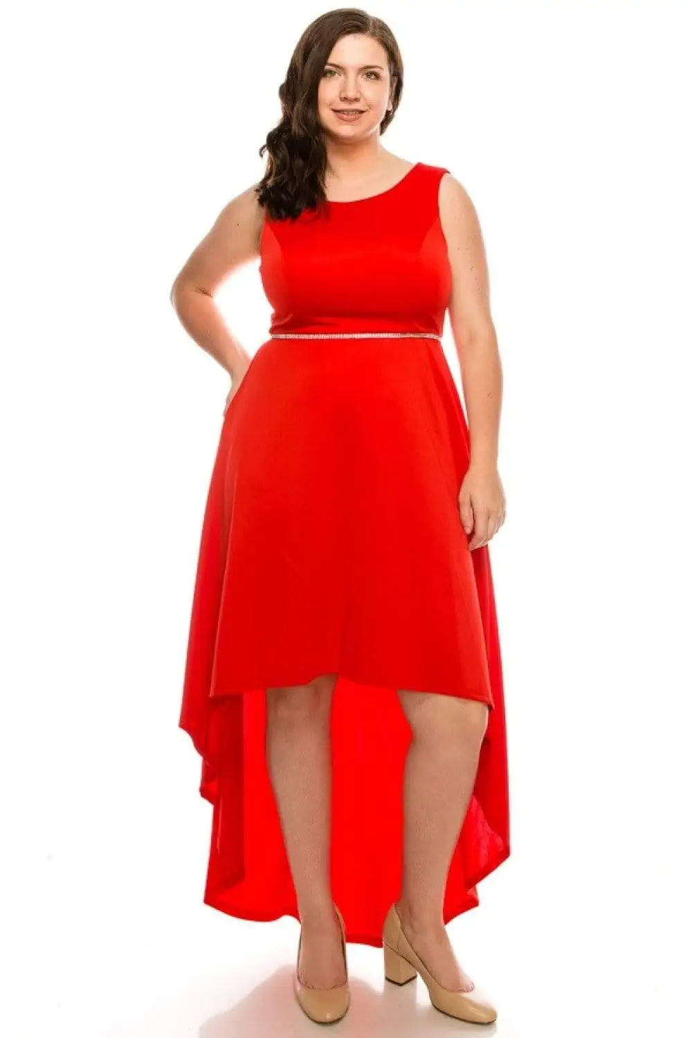 Shelby Nites - N281 Sleeveless Scoop Neck High Low Dress 11 Shelby Nites - N281 Sleeveless Scoop Neck High Low Dress - Image 11