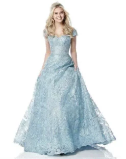 Sherri Hill - 51573 Off-Shoulder Cap Sleeve Lace Long Dress 16 Sherri Hill - 51573 Off-Shoulder Cap Sleeve Lace Long Dress -Hot Sale WEDDING Store sherri hill 51573 off shoulder cap sleeve lace long dress wedding dresses 00 light blue 28020031455315